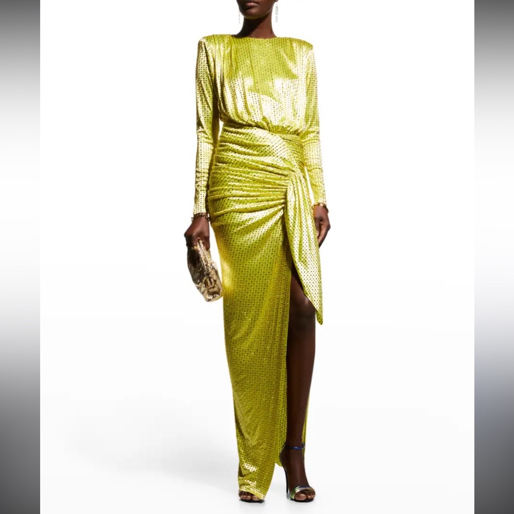 RaisaVanessa yellow embellished gown US 2 - Picture 12 of 12